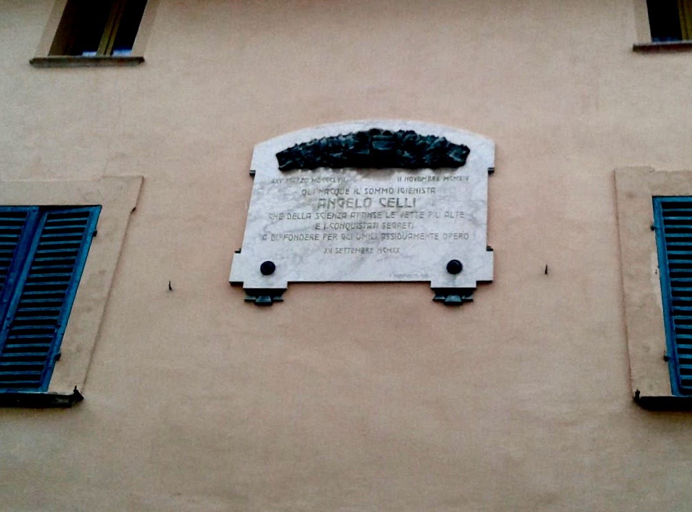 Epigraph on the facade Angelo Celli's birthplace 1 .jpg